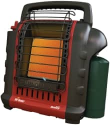 Heatstar - 4,000 to 9,000 BTU, Portable Propane Heater - (1) 1 Lb or 20 Lb Tank Fuel Capacity, 7-1/2" Long x 13-1/2" Wide x 15" High - A1 Tooling