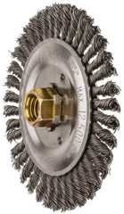 Weiler - 5" OD, 5/8" Arbor Hole, Stringer Bead Steel Wheel Brush - 3/16" Face Width, 7/8" Trim Length, 0.02" Filament Diam, 12,500 RPM - A1 Tooling