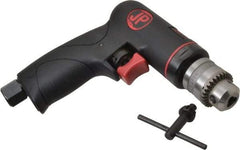 PRO-SOURCE - 1/4" Reversible Keyed Chuck - Pistol Grip Handle, 2,600 RPM, 4 CFM, 0.3 hp, 90 psi - A1 Tooling