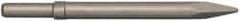 PRO-SOURCE - 10.2" OAL, Moil Point Chisel - Round Shank, Alloy Steel - A1 Tooling