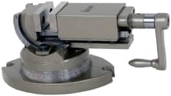 Gibraltar - 5" Jaw Width, 5" Jaw Opening Capacity, 2-Way Angle Swivel Machine Vise - Manual Operation, 1 Station, 17-3/4" Long x 1-3/4" Deep, Cast Iron - A1 Tooling