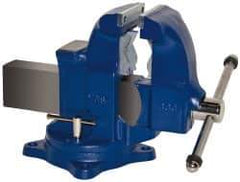 Gibraltar - 5" Jaw Width x 7-1/2" Jaw Opening Capacity, 6" Throat Depth, Bench & Pipe Combination Vise - 1/8 to 4-1/2" Pipe Capacity, Swivel Base, Bolt Down Attachment, Ductile Iron - A1 Tooling