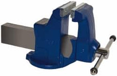 Gibraltar - 6" Jaw Width, 10" Opening Capacity, 6-1/4" Throat Depth, Ductile Iron Stationary Bench Vise - Bolt Down Base Attachment - A1 Tooling