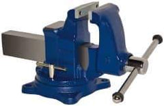 Gibraltar - 5" Jaw Width, 8" Opening Capacity, 5" Throat Depth, Ductile Iron Swivel Bench Vise - Bolt Down Base Attachment - A1 Tooling