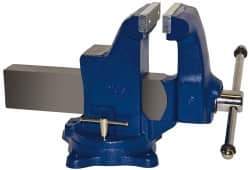 Gibraltar - 6" Jaw Width, 10" Opening Capacity, 6-1/4" Throat Depth, Ductile Iron Swivel Bench Vise - Bolt Down Base Attachment - A1 Tooling