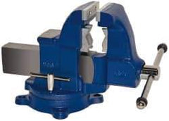 Gibraltar - 4-1/2" Jaw Width x 6" Jaw Opening Capacity, 5-1/2" Throat Depth, Bench & Pipe Combination Vise - 1/8 to 3-1/2" Pipe Capacity, Swivel Base, Bolt Down Attachment, Ductile Iron - A1 Tooling