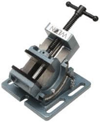 Wilton - 3" Jaw Opening Capacity x 1-1/8" Throat Depth, Angle Drill Press Vise - 3" Wide x 1-1/8" High Jaw, Stationary Base, Standard Speed, 6" OAL x 4" Overall Height, Cast Iron - A1 Tooling