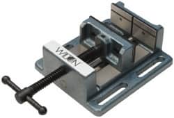 Wilton - 8" Jaw Opening Capacity x 2" Throat Depth, Horizontal Drill Press Vise - 8" Wide x 2" High Jaw, Stationary Base, Standard Speed, 11" OAL x 3.56" Overall Height, Cast Iron - A1 Tooling