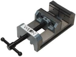 Wilton - 6" Jaw Opening Capacity x 2" Throat Depth, Horizontal Drill Press Vise - 6" Wide x 2" High Jaw, Stationary Base, Standard Speed, 12" OAL x 3-1/2" Overall Height, Cast Iron - A1 Tooling