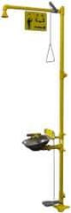 Bradley - 1-1/4" Inlet, 26 GPM shower Flow, Drench shower, Eye & Face Wash Station - Bowl, Triangular Pull Rod, Push Flag & Foot Treadle Activated, Galvanized Steel Pipe, Plastic Shower Head, 3 GPM Bowl Flow, Corrosion Resistant, Top or Mid Supply - A1 Tooling