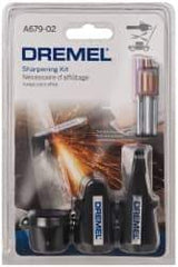 Dremel - 8 Piece Aluminum Oxide Garden/Lawn Mower/Chain Saw Sharpener, Gauge, Spacers, Wrench and Stones Kit - A1 Tooling