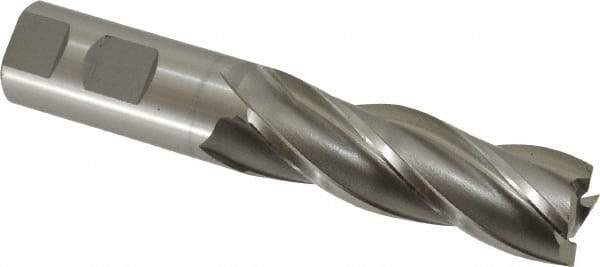 OSG - 1", 3" LOC, 1" Shank Diam, 5-1/2" OAL, 4 Flute, Cobalt Square End Mill - Single End, Uncoated, Spiral Flute, 30° Helix, Right Hand Cut, Right Hand Flute, Series 547 - A1 Tooling