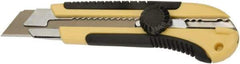 Ability One - Snap Utility Knife - 4-1/2" Steel Blade, Yellow Die Cast Handle, 5 Blades Included - A1 Tooling