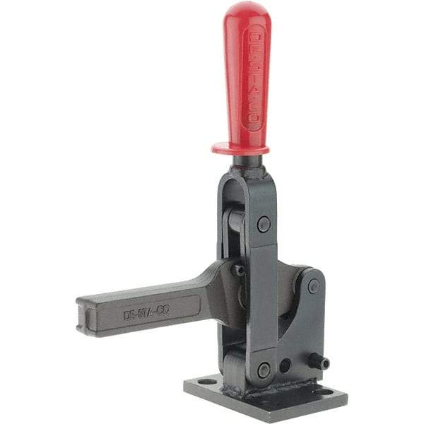 De-Sta-Co - 2,749 Lb Holding Capacity, Vertical Handle, Manual Hold Down Toggle Clamp - 74° Handle Movement, 147° Bar Opening, Solid Bar, Flanged Base, Oxide Finish, Forged Alloy Steel - A1 Tooling