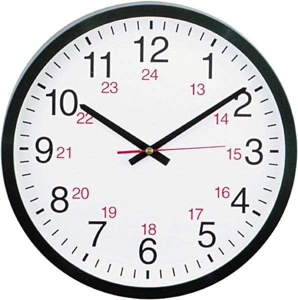 UNIVERSAL - 11-1/2 Inch Diameter, White Face, Dial Wall Clock - Analog Display, Black Case, Runs on AA Battery - A1 Tooling