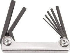 Bondhus - 7 Piece Fold-Up Ball End Hex Key Set - Hex Range 2 to 8mm, 6.63" OAL, Protanium High Torque Steel - A1 Tooling