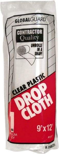 Premier Paint Roller - Medium Weight Polyethylene Drop Cloth - 12' x 9', 1 mil Thick - A1 Tooling