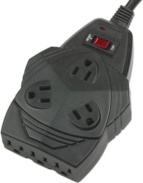 FELLOWES - 8 Outlets, 120 Volts, 15 Amps, 6' Cord, Surge Power Outlet Strip - Floor Mount, 5-15R NEMA Configuration - A1 Tooling