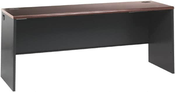 Hon - Steel-Reinforced High-Pressure Laminate/Metal Desk Shell - 60" Wide x 30" Deep x 29" High, Mahogany/Charcoal - A1 Tooling