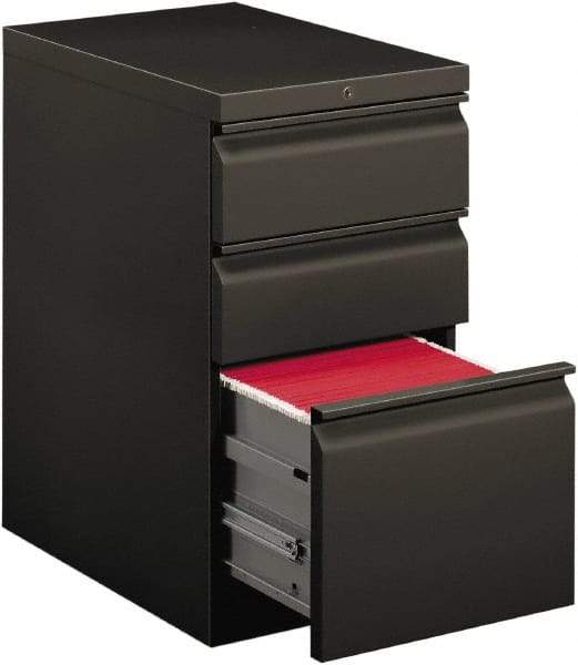 Hon - 15" Wide x 28" High x 22-7/8" Deep, 3 Drawer Mobile Pedestal - Steel, Charcoal - A1 Tooling