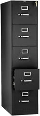 Hon - 26" Wide x 60" High x 26-1/2" Deep, 5 Drawer Vertical File with Lock - Steel, Black - A1 Tooling