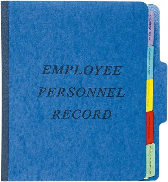 Pendaflex - 8-1/2 x 11", Letter Size, Blue, Personnel File Folder - 11 Point Stock, 1/3 Tab Cut Location - A1 Tooling