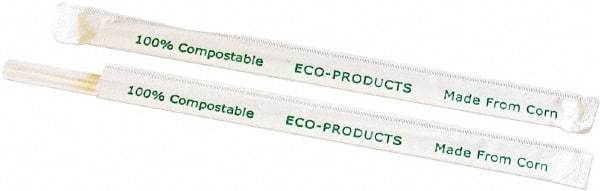 ECO PRODUCTS - Compostable Straws, 7 3/4", Corn Plastic, Clear - Use with Beverages - A1 Tooling