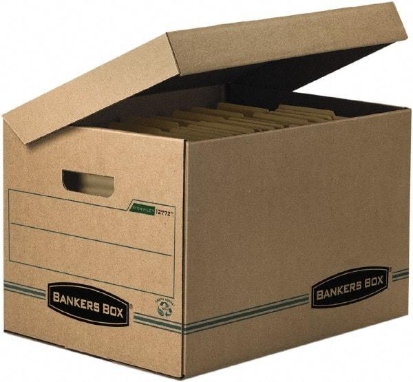 BANKERS BOX - 1 Compartment, 12 Inch Wide x 15 Inch Deep x 10 Inch High, File Storage Box - Paper, Kraft and Green - A1 Tooling