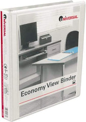 UNIVERSAL - 1" Sheet Capacity, 11 x 8-1/2", View Ring Binder - Vinyl, White - A1 Tooling