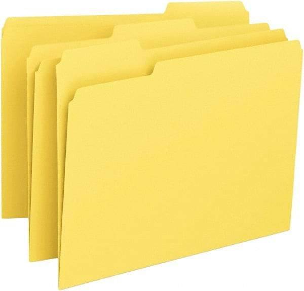 Samsill - 8-1/2 x 11", Letter Size, Yellow, File Folders with Top Tab - 11 Point Stock, 1/3 Tab Cut Location - A1 Tooling