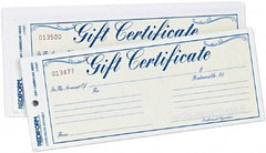 REDIFORM - 25 Sheet, 8-1/2 x 3-2/3", Gift Certificates - White - A1 Tooling