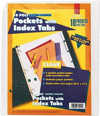 Cardinal - 11 x 8 1/2" 3-Hole Punched, Binder Pockets Divider - White Tabs, Clear Folder - A1 Tooling