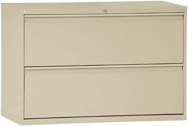 ALERA - 42" Wide x 29" High x 19-1/4" Deep, 2 Drawer Lateral File with Lock - Steel, Putty - A1 Tooling