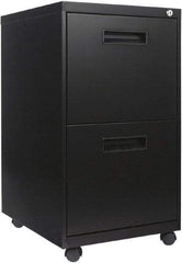 ALERA - 16" Wide x 28-1/2" High x 19.2" Deep, 2 Drawer Mobile Pedestal - Steel, Black - A1 Tooling