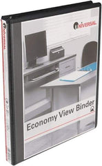 UNIVERSAL - 1/2" Sheet Capacity, 11 x 8-1/2", View Ring Binder - Vinyl, Black - A1 Tooling