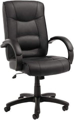 ALERA - 28-1/8" High Office/Managerial/Executive Chair - 21" Wide x 21" Deep, Top-Grain Leather Seat, Black - A1 Tooling