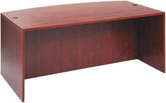 ALERA - Woodgrain Laminate Bow Front Desk - 71" Wide x 35" Deep x 41" High, Medium Cherry - A1 Tooling