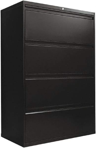 ALERA - 36" Wide x 54" High x 19-1/4" Deep, 4 Drawer Lateral File with Lock - Steel, Black - A1 Tooling