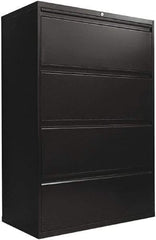 ALERA - 36" Wide x 54" High x 19-1/4" Deep, 4 Drawer Lateral File with Lock - Steel, Black - A1 Tooling