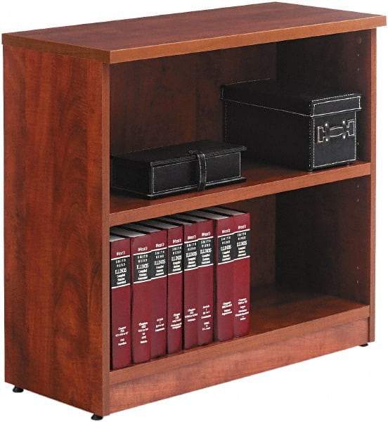 ALERA - 2 Shelf, 29" High x 31" Wide Bookcase - 14" Deep, Wood, Medium Cherry - A1 Tooling