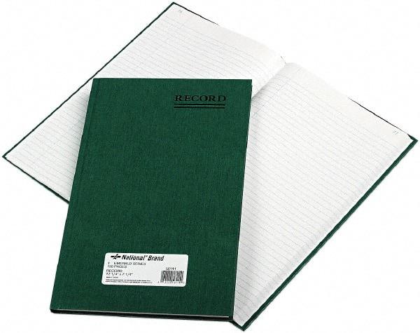 National Brand - 150 Sheet, 12-1/4 x 7-1/4", Record Rule Record/Account Book - Green - A1 Tooling