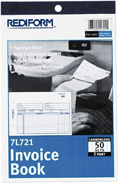 REDIFORM - 50 Sheet, 5-1/2 x 7-7/8", Invoice Book - White - A1 Tooling