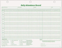 TOPS - 50 Sheet, 8-1/2 x 11", Attendance Card - White - A1 Tooling