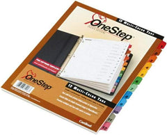 Cardinal - 11 x 8 1/2" 1 to 12" Label, 3-Hole Punched, Preprinted Divider - Multicolor Tabs, White Folder - A1 Tooling