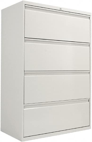 ALERA - 36" Wide x 54" High x 19-1/4" Deep, 4 Drawer Lateral File with Lock - Steel, Light Gray - A1 Tooling