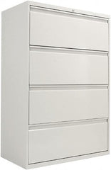 ALERA - 36" Wide x 54" High x 19-1/4" Deep, 4 Drawer Lateral File with Lock - Steel, Light Gray - A1 Tooling