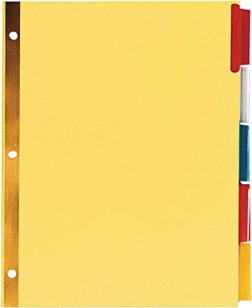 UNIVERSAL - 11 x 8 1/2" Double Side Gold Mylar Reinforced, Customizable Divider - Multicolor Tabs, Buff Folder - A1 Tooling