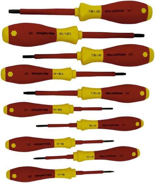 Wiha - 10 Piece T6 to T30 Ergonomic Handle Torx Driver Set - T-6, T-7, T-8, T-9, T-10, T-15, T-20, T-25, T-27, T-30 - A1 Tooling