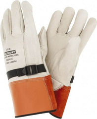 Salisbury by Honeywell - Class 0, Size L (8), 12" Long, Cowhide Leather Protector - Tan/Orange - A1 Tooling