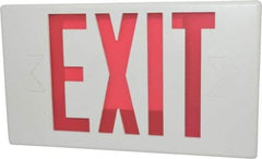 Cooper Lighting - 1 and 2 Face, 0.98, 1.03 Watt, White, Polycarbonate, LED, Illuminated Exit Sign - 120/277 VAC, Nickel Cadmium, Surface Mounted, 13 Inch Long x 2-1/8 Inch Wide x 7-1/2 Inch High - A1 Tooling